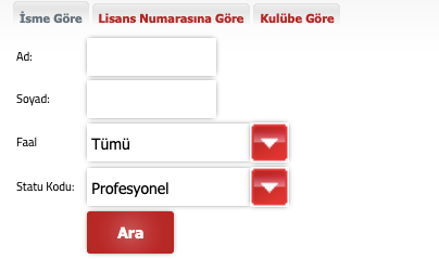 Türkiye Futbol Federasyonu Futbolcu Arama Nasıl Yapılır?